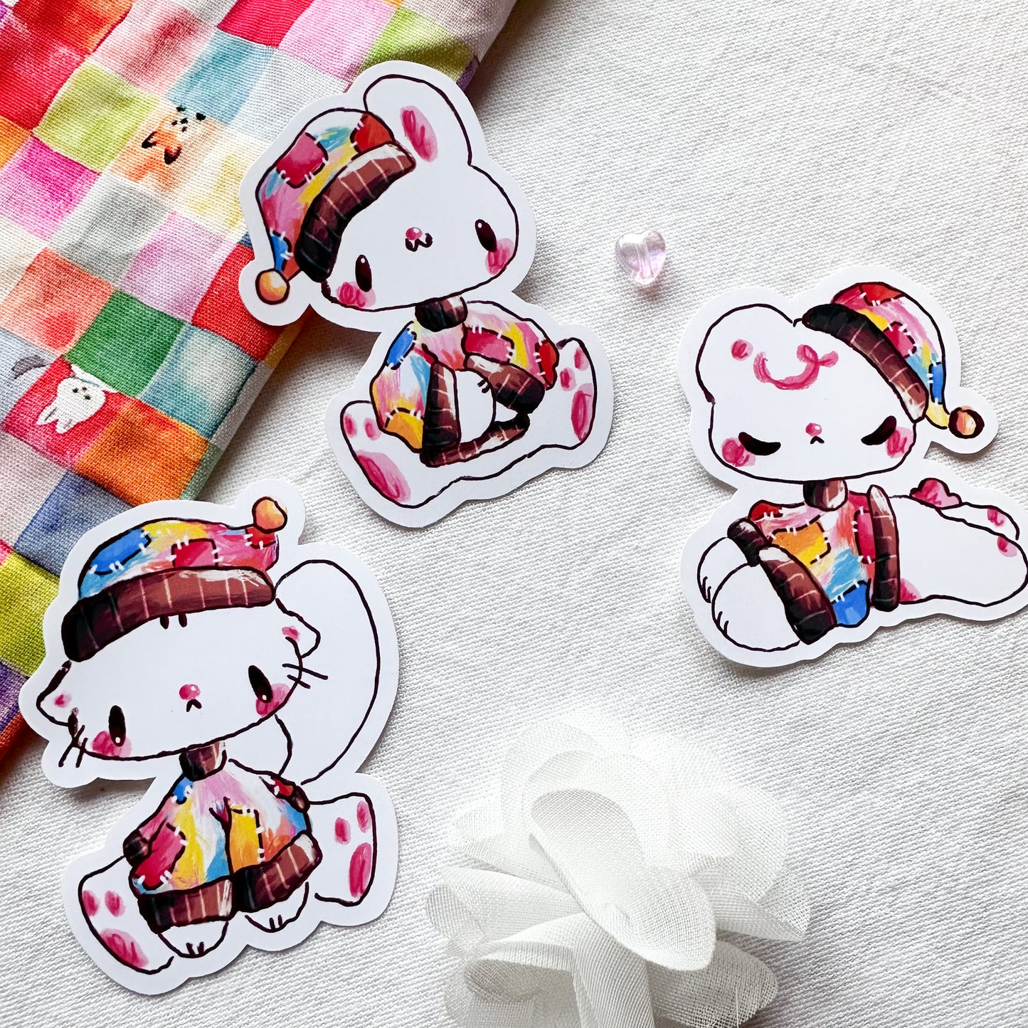 Cozy Patchwork Babies Stickers