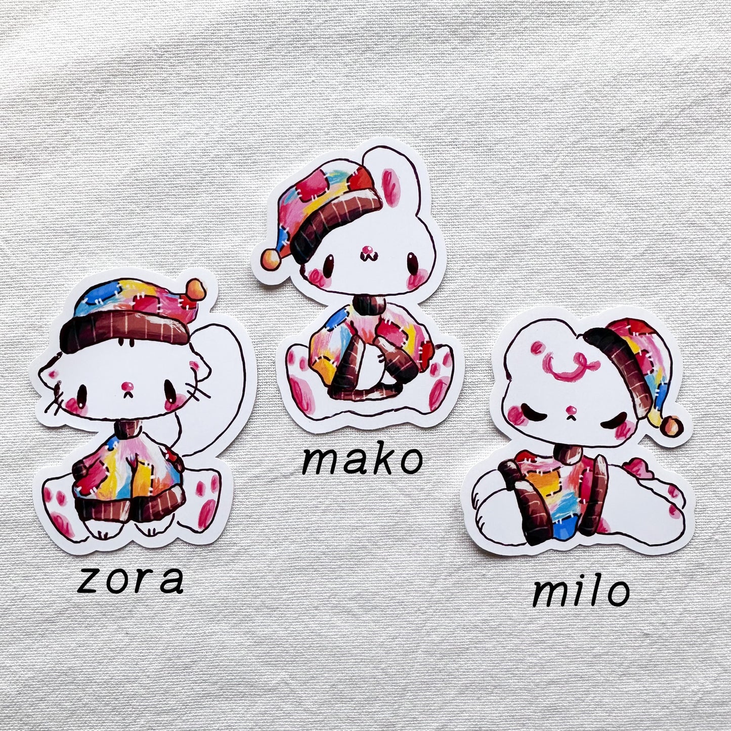 Cozy Patchwork Babies Stickers