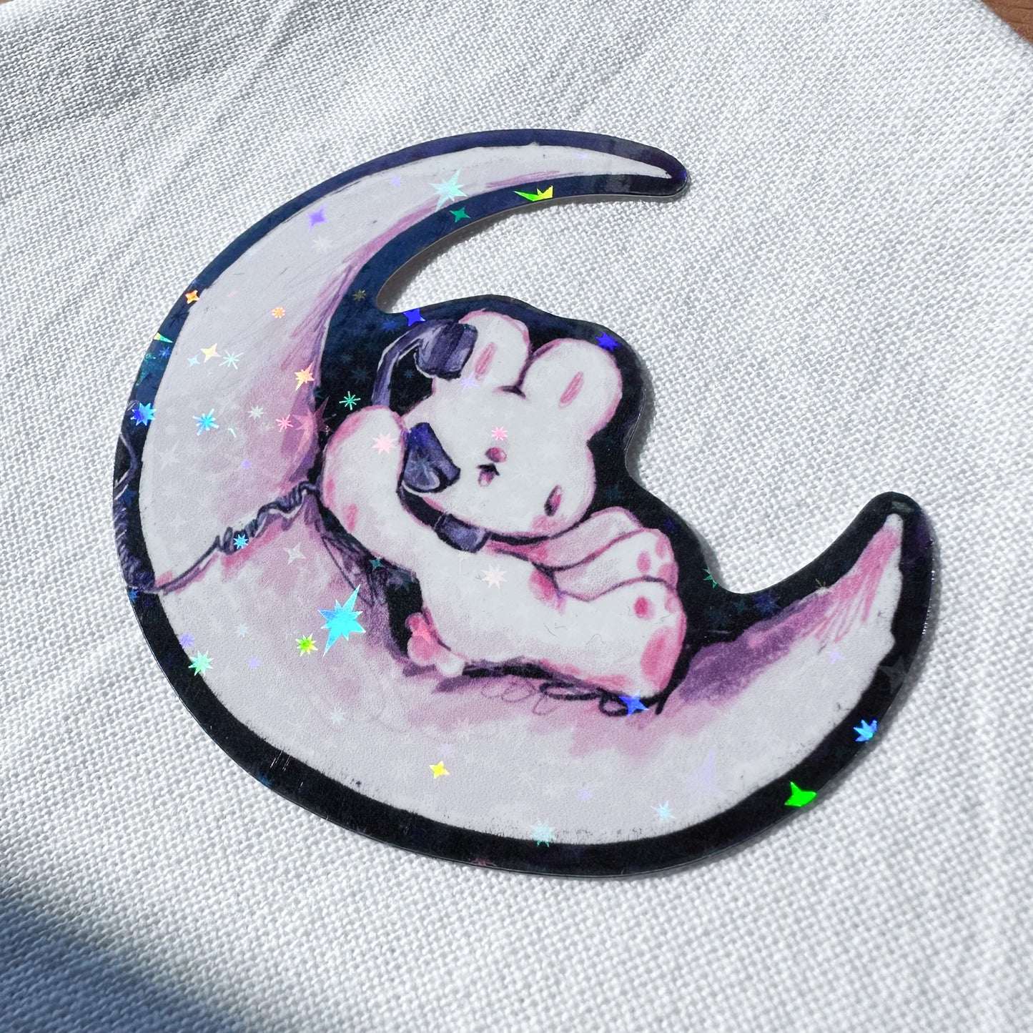 Moon Bunny Holo Sticker