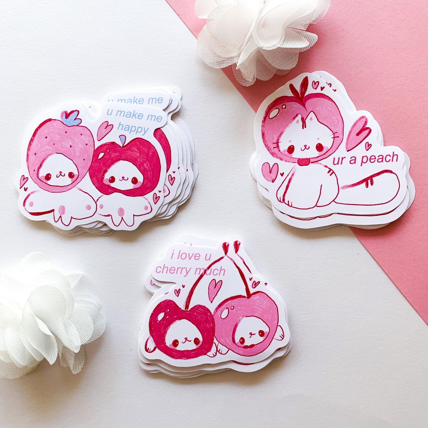 Pink Fruit Stickers