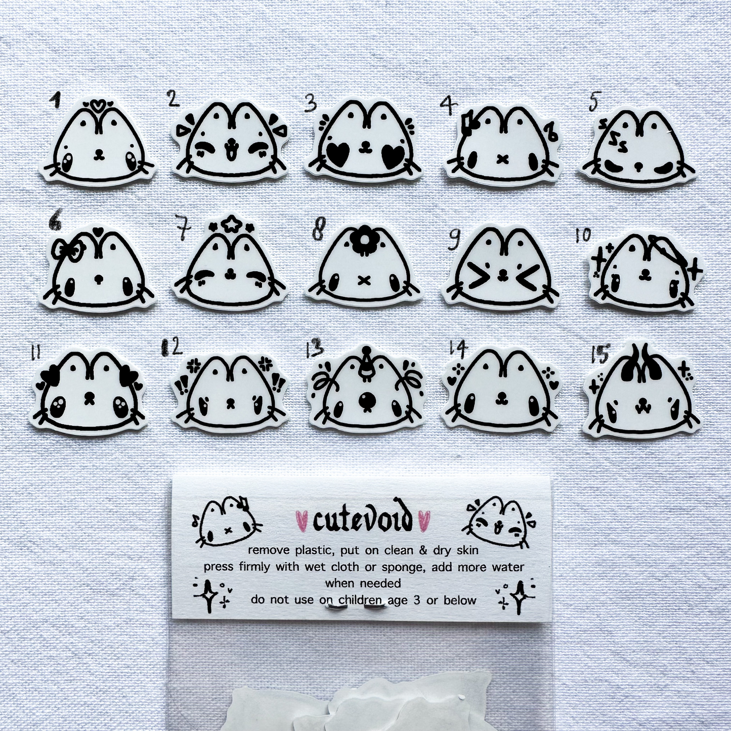 Silly Babies Temporary Tattoo Set of 15