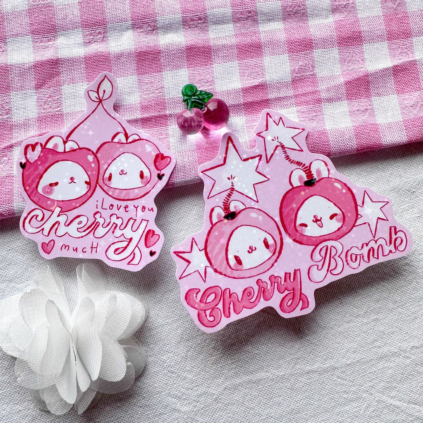 Cherry Holo Stickers