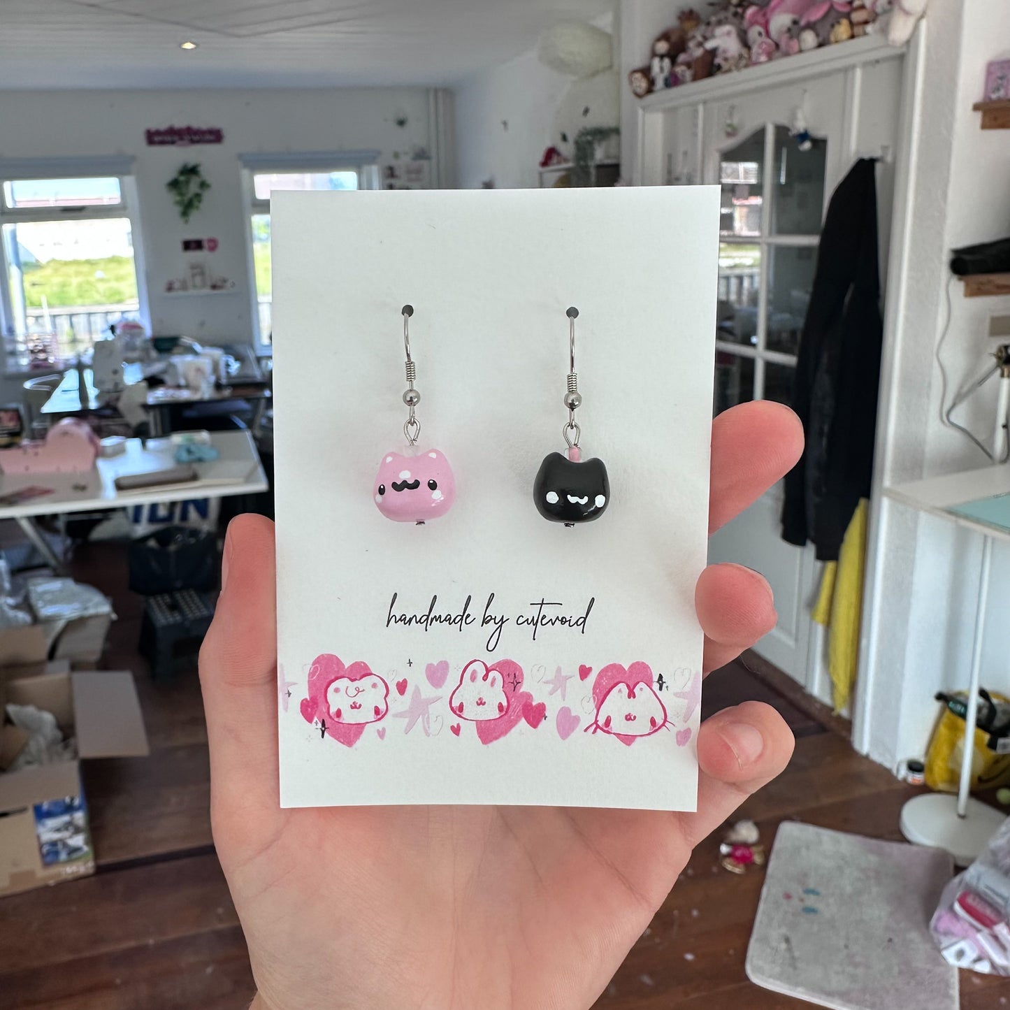 Chonky Mini Cat Clay Earrings