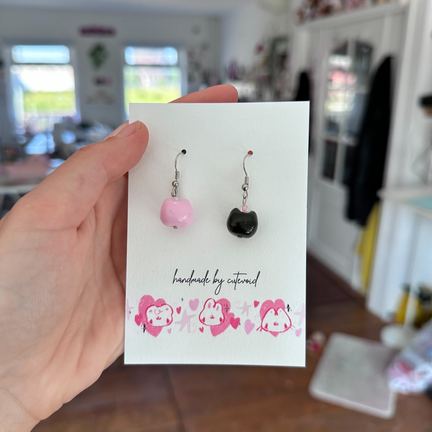 Chonky Mini Cat Clay Earrings