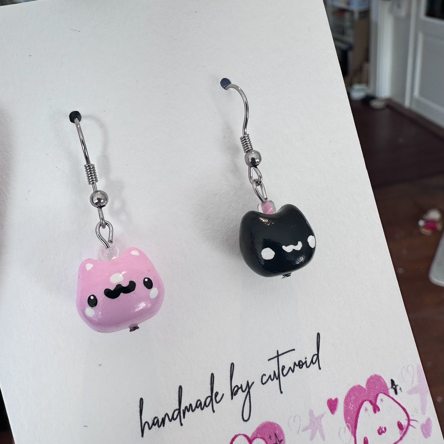 Chonky Mini Cat Clay Earrings