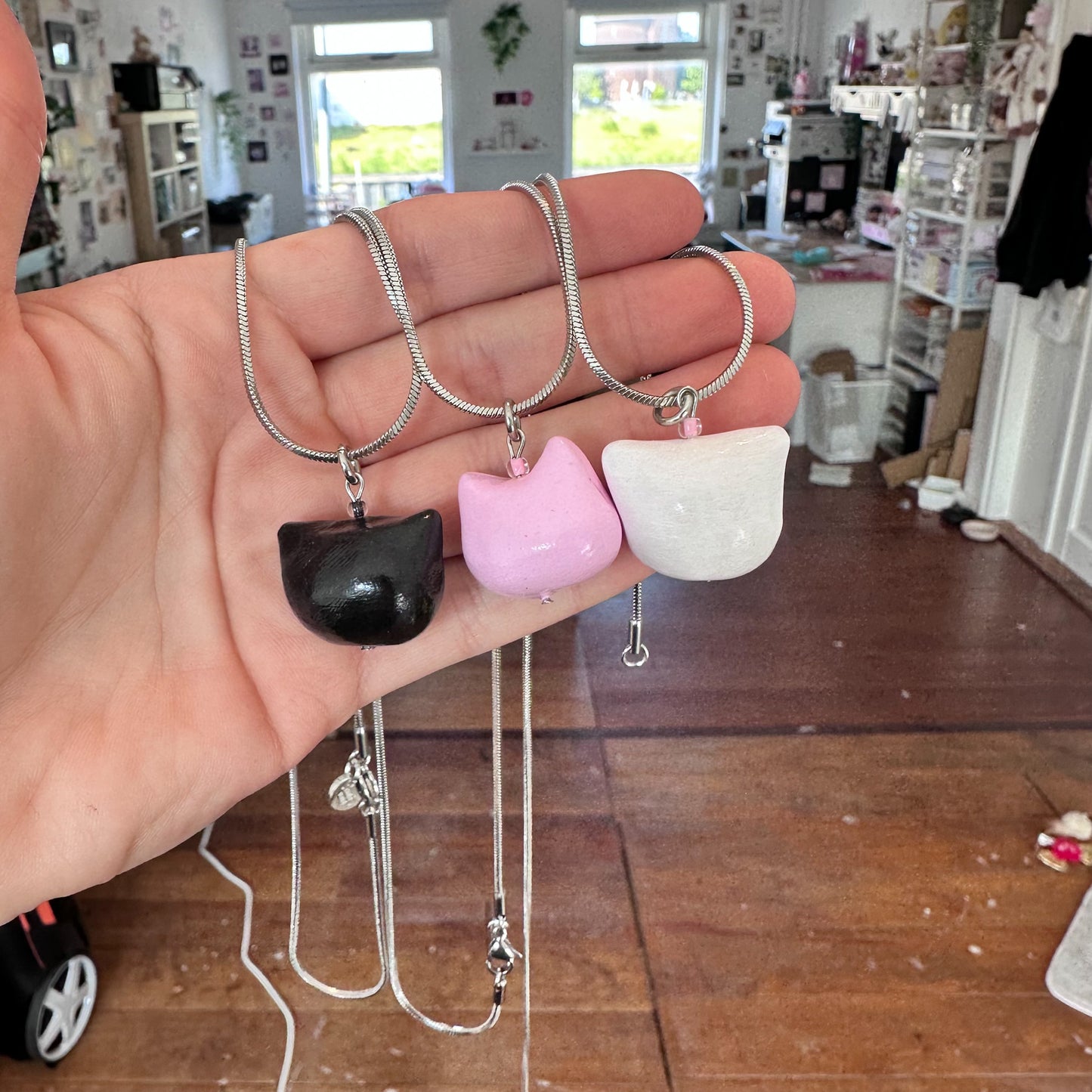 Chonky Cat Clay Necklaces