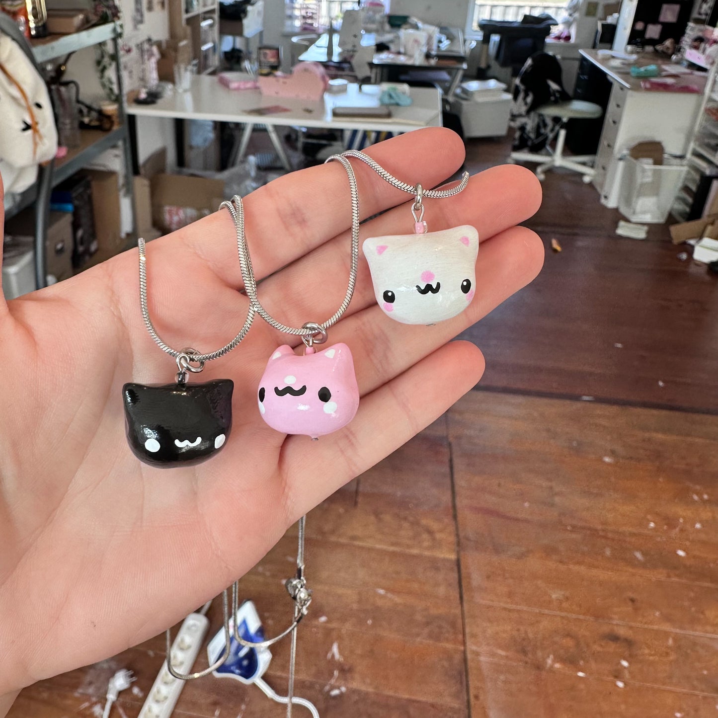 Chonky Cat Clay Necklaces