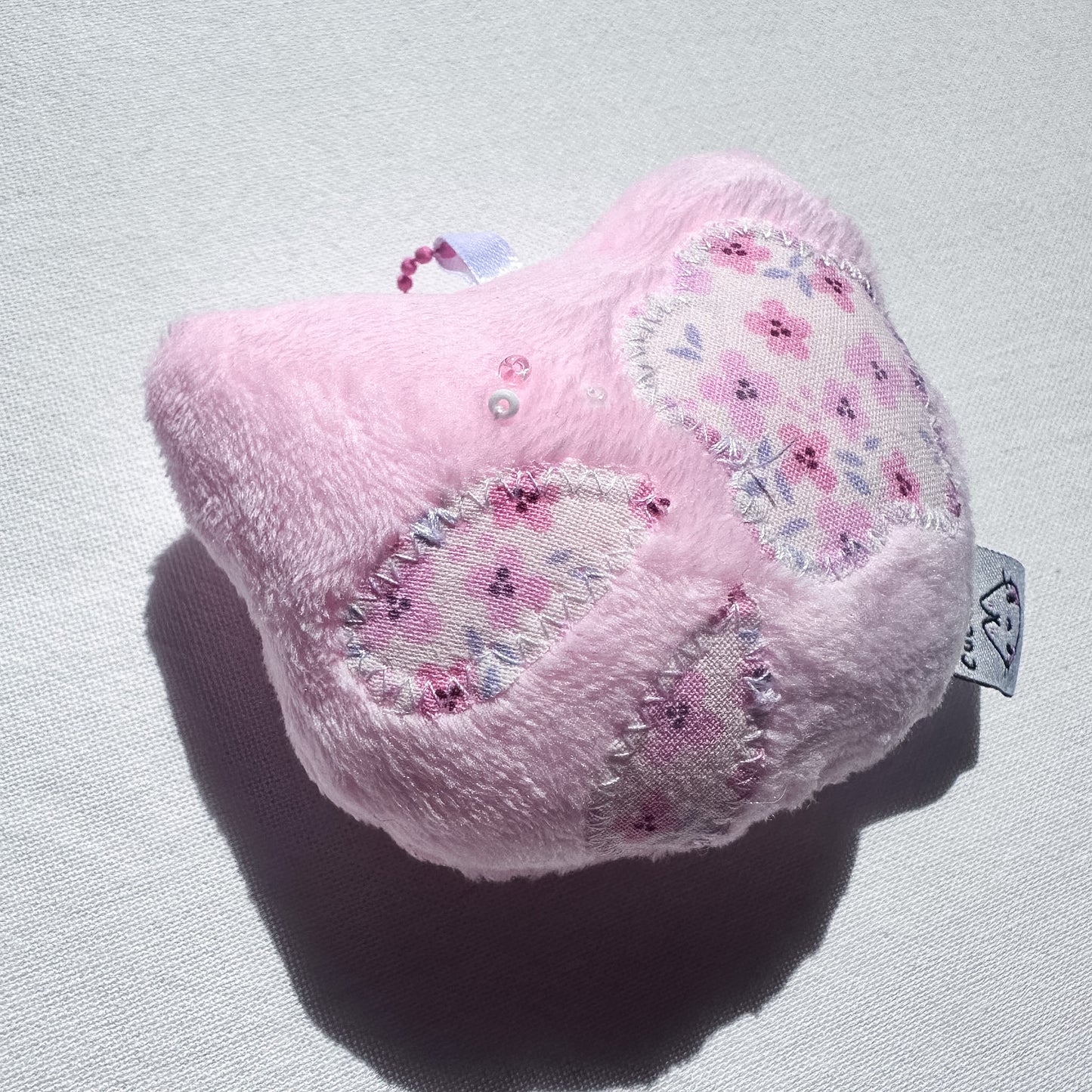 Pink Flower Cat Plush Charm