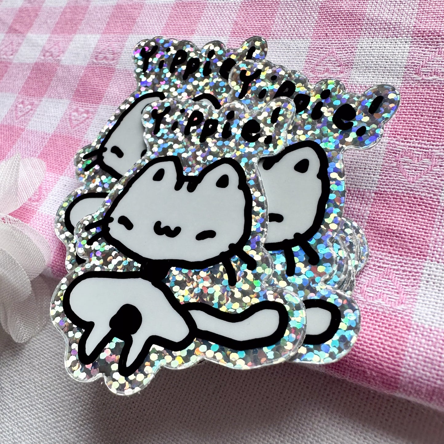 Yippie! Glitter Sticker