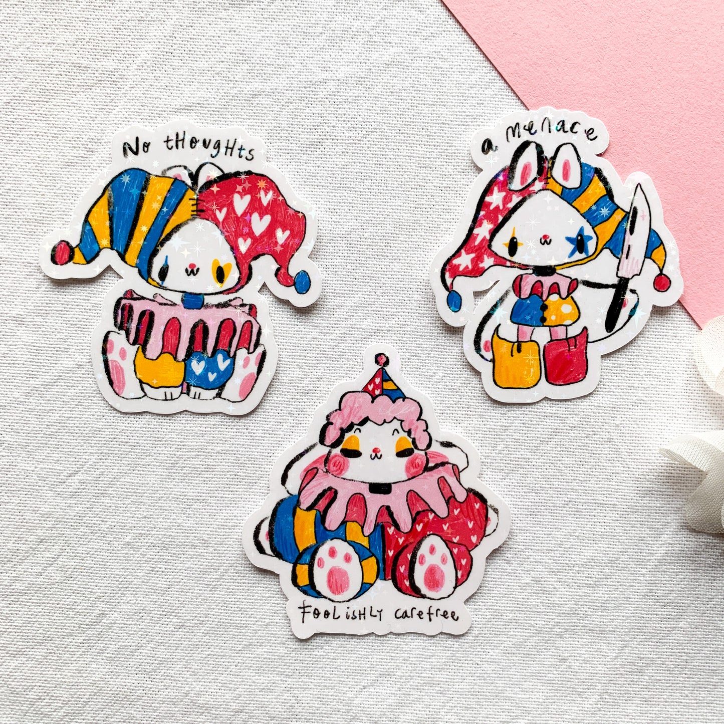 Silly Clowns Holo Stickers
