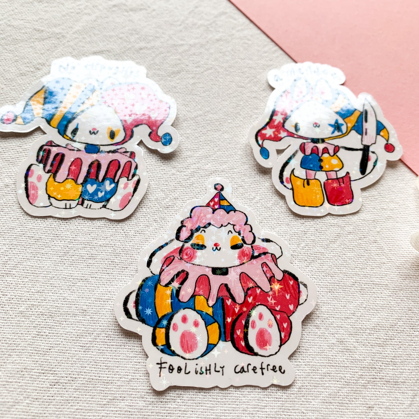 Silly Clowns Holo Stickers