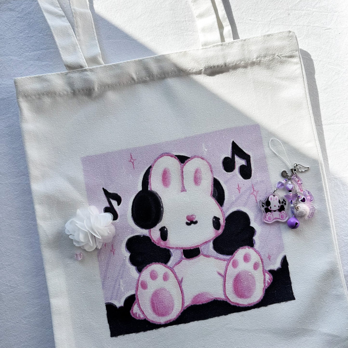 Music Bunny Canvas Tote Bag