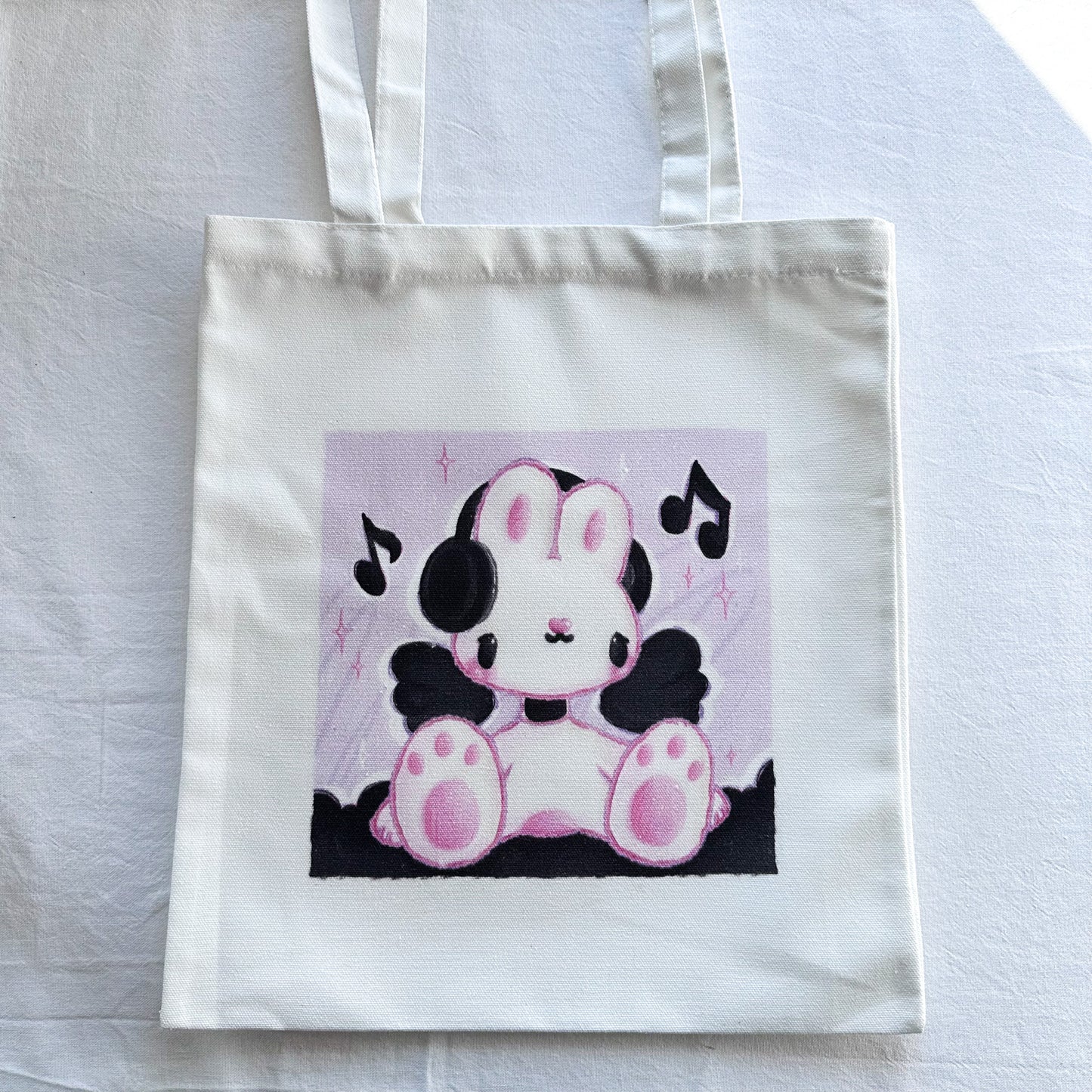 Music Bunny Canvas Tote Bag
