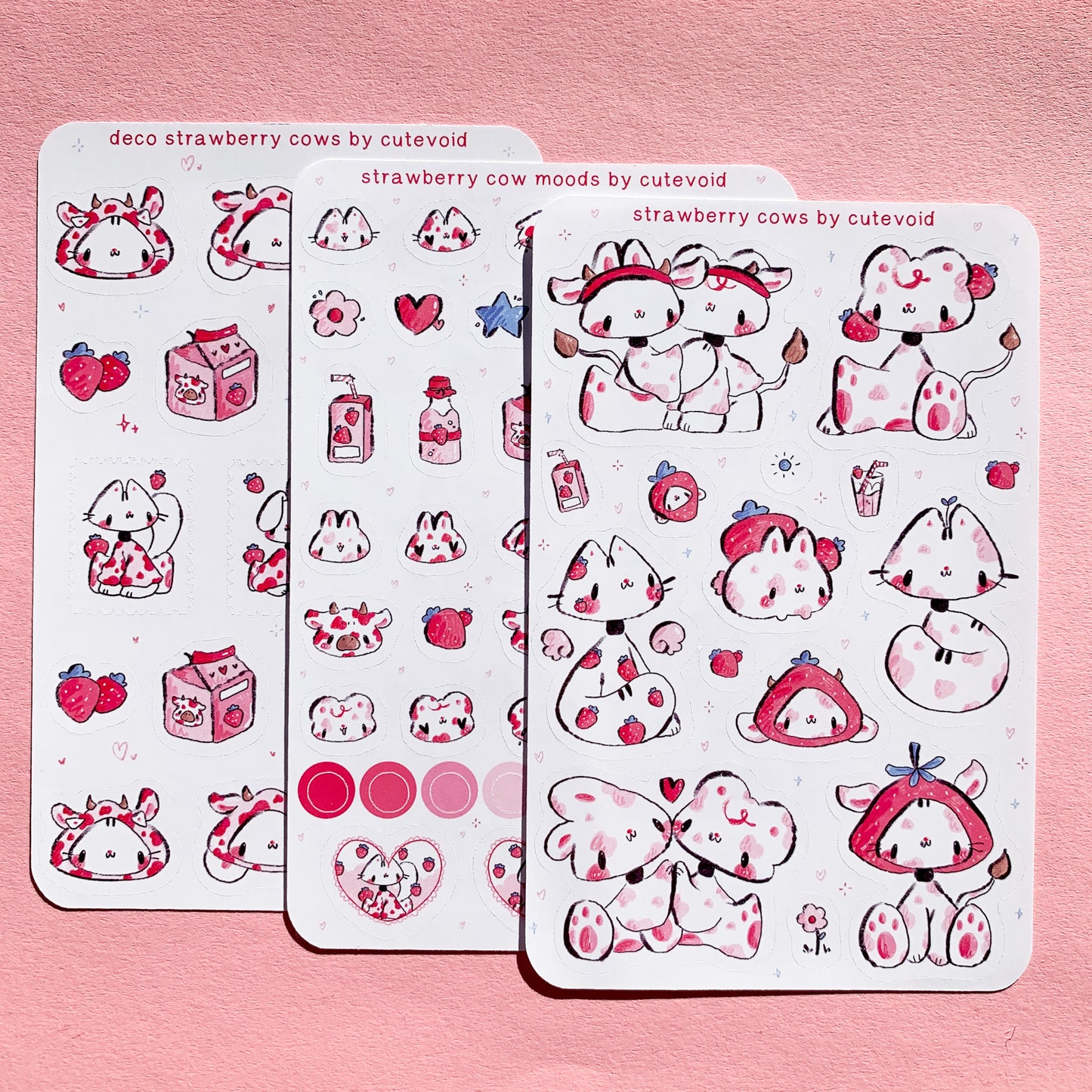 Strawberry Cow Stickersheets