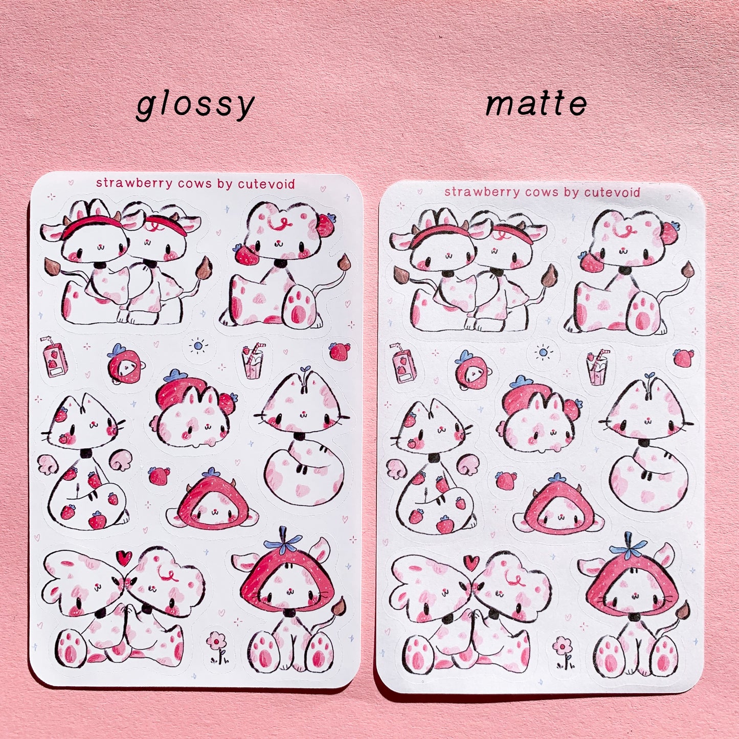Strawberry Cow Stickersheets