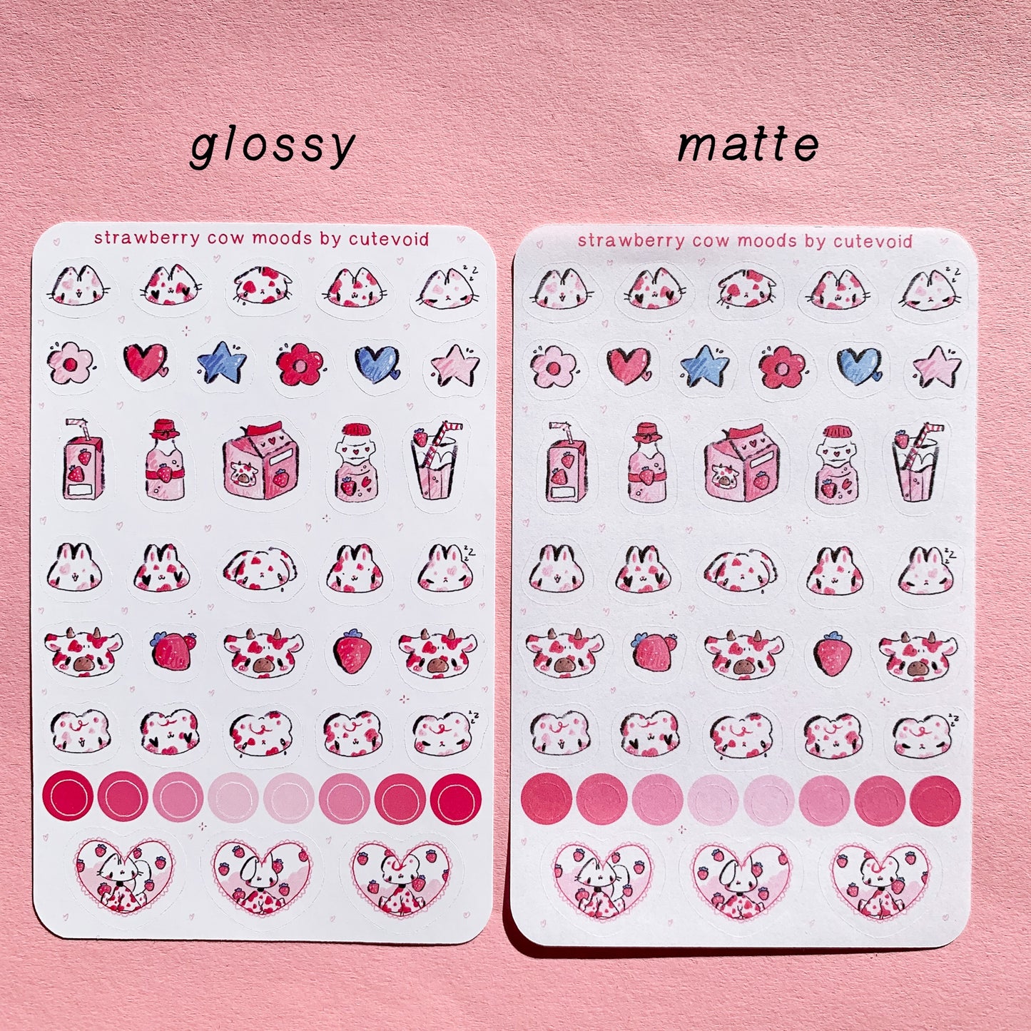 Strawberry Cow Stickersheets