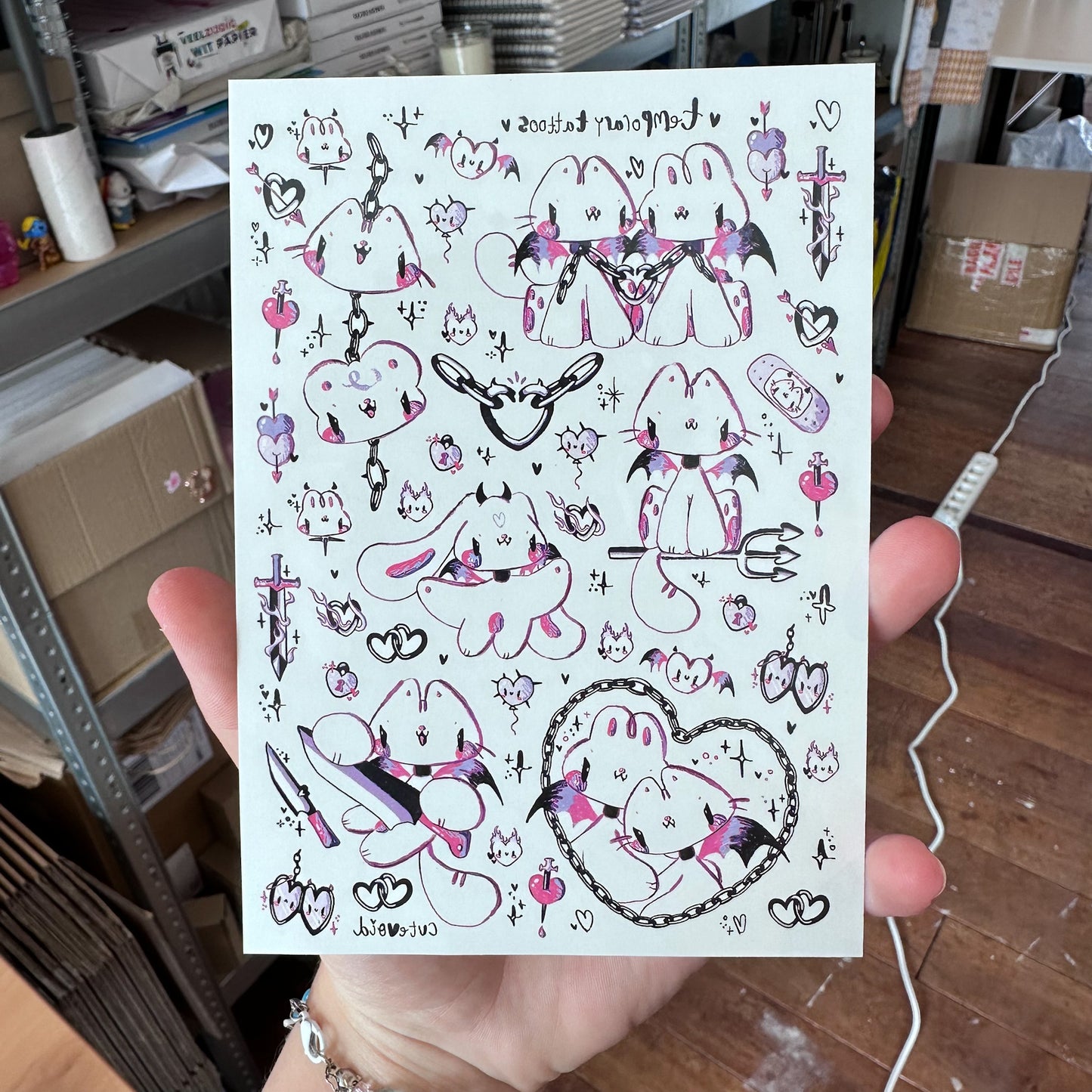 Double Trouble Temporary Tattoo Sheet