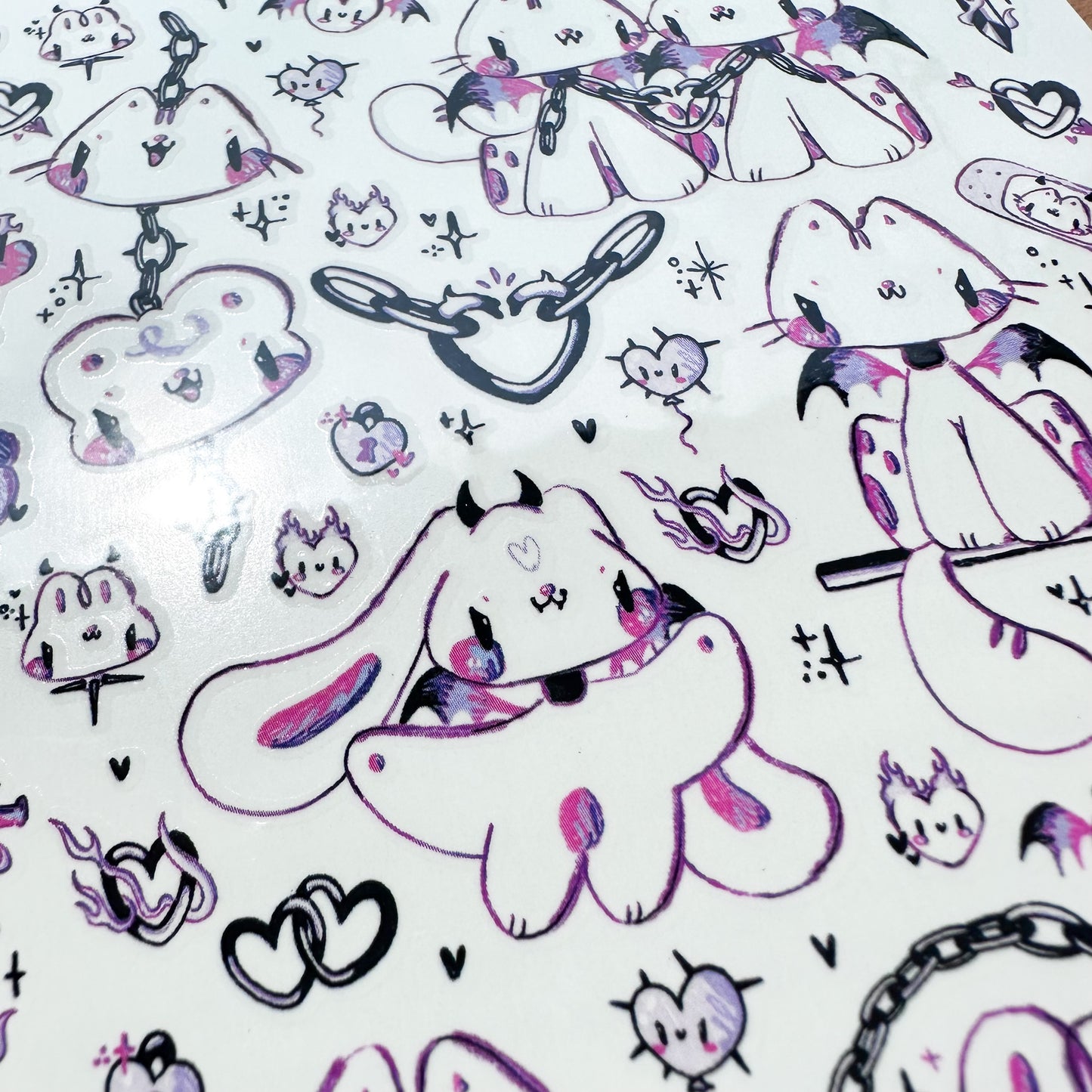 Double Trouble Temporary Tattoo Sheet