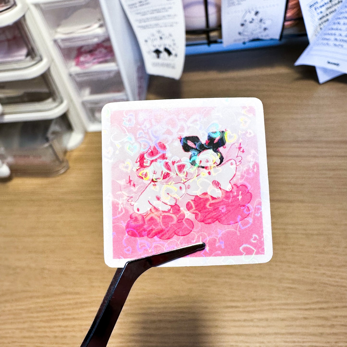 Tiny Square Holo Stickers