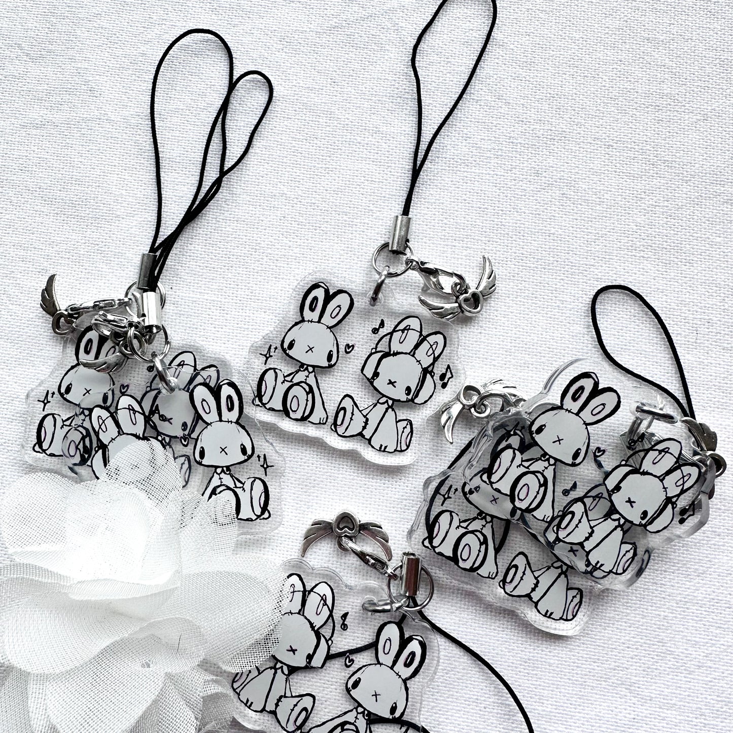 Bunnies Acrylic Charm