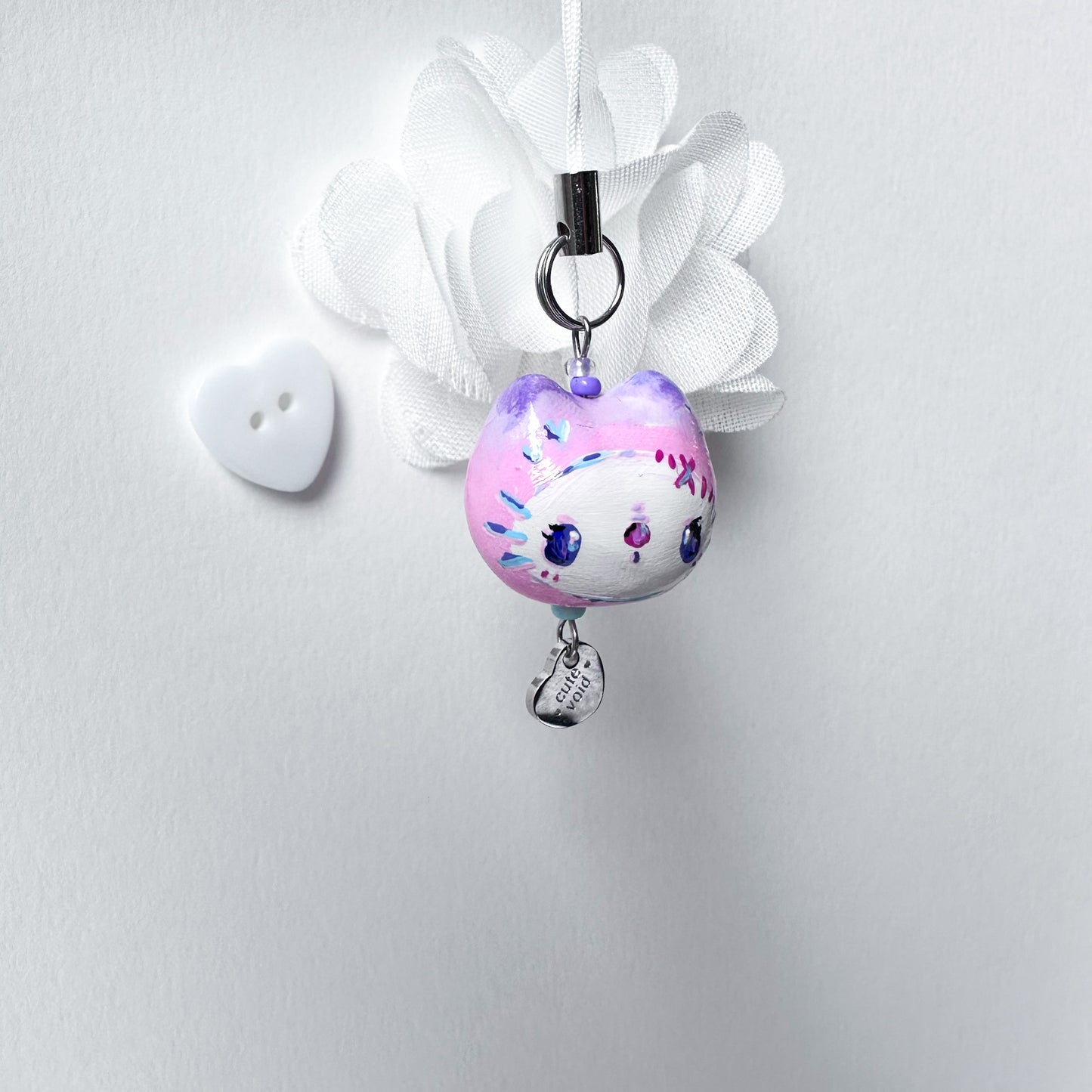 Pink Chonky Cat Clay Charm