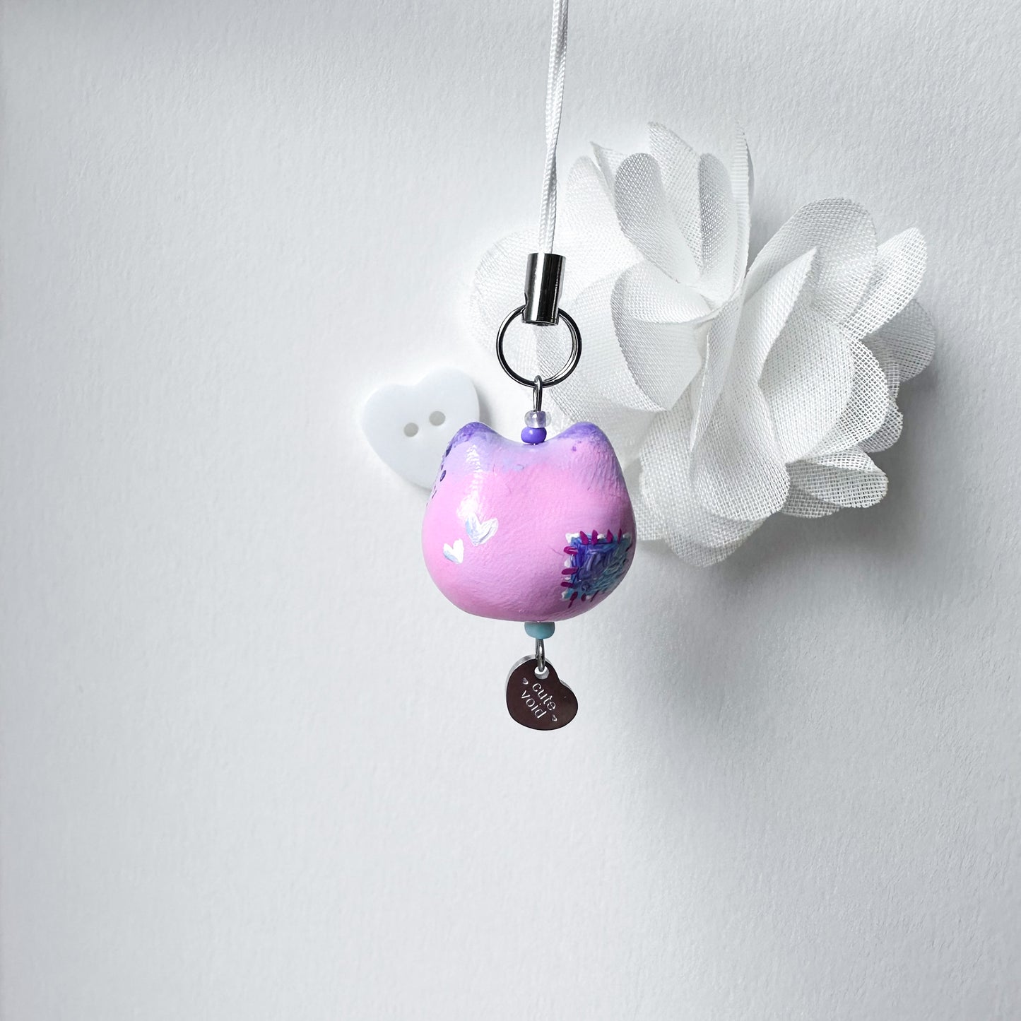 Pink Chonky Cat Clay Charm