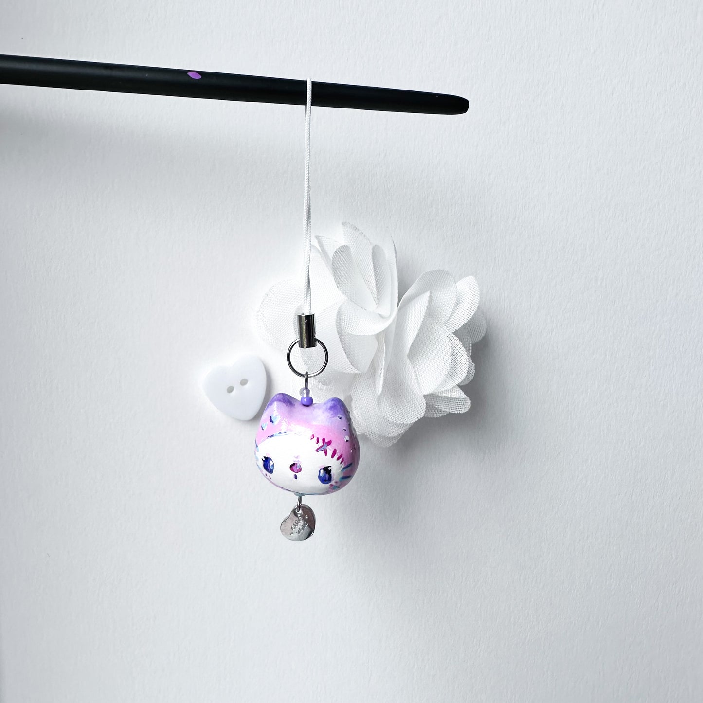 Pink Chonky Cat Clay Charm