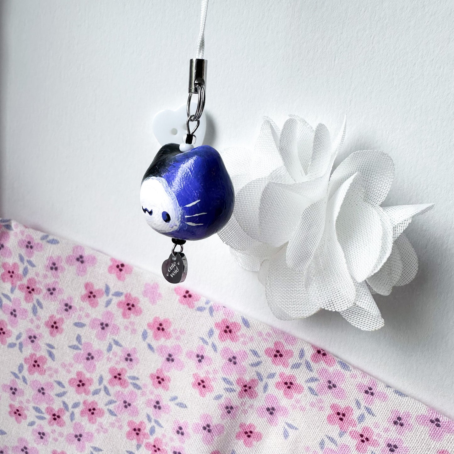 Black Purple Chonky Cat Clay Charm