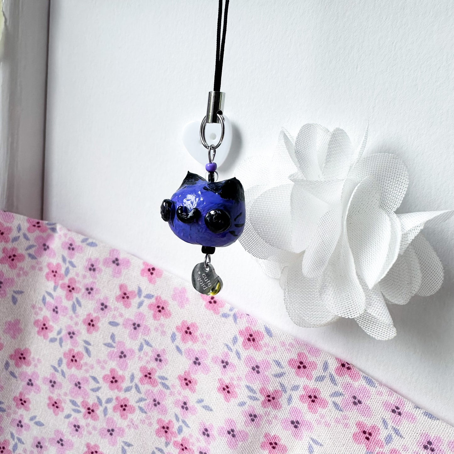 Purple Chonky Cat Clay Charm
