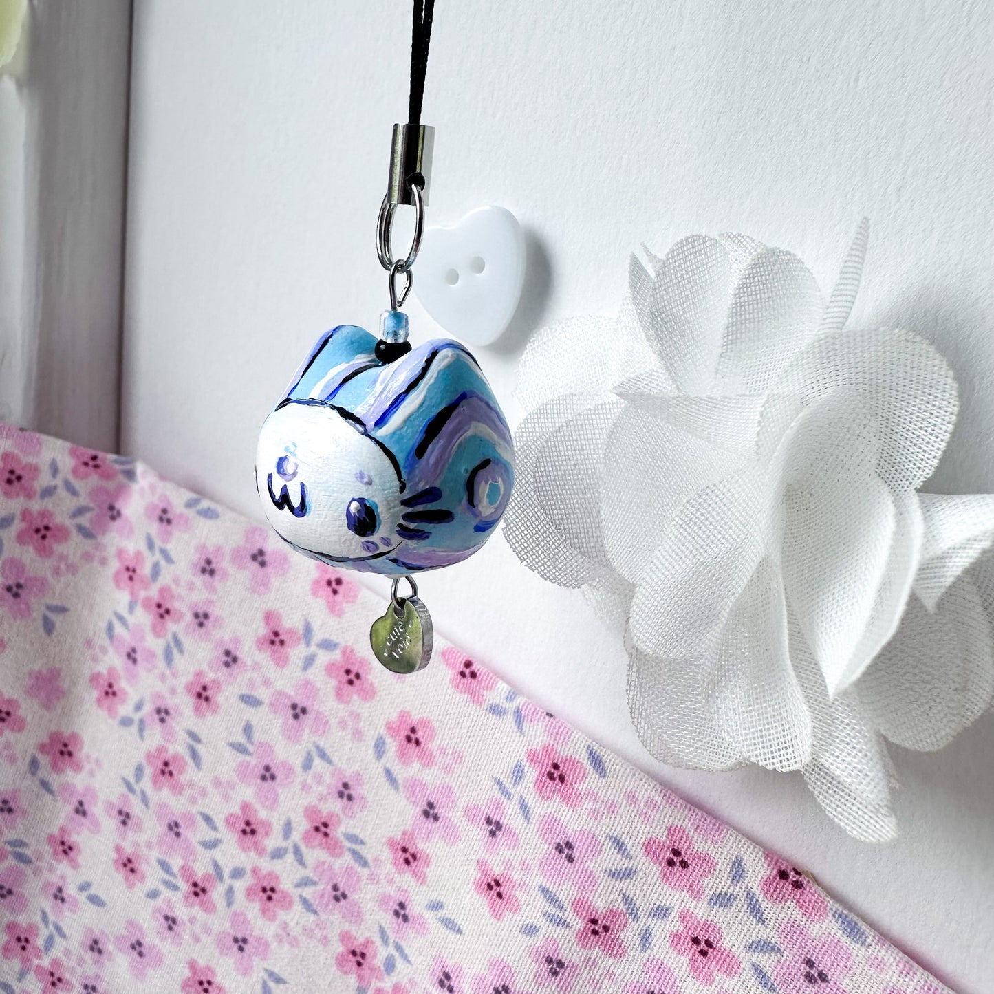 Blue Chonky Cat Clay Charm
