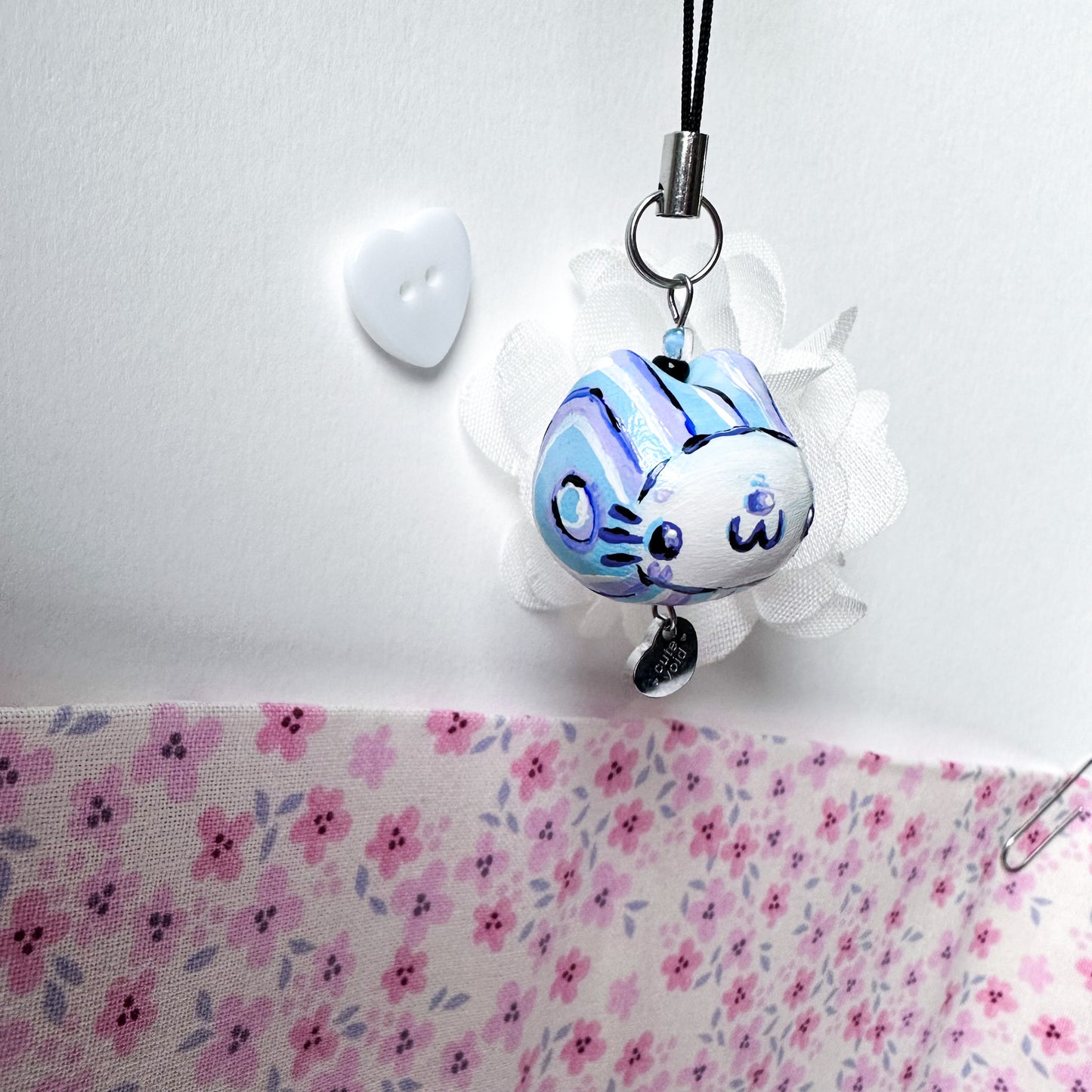 Blue Chonky Cat Clay Charm