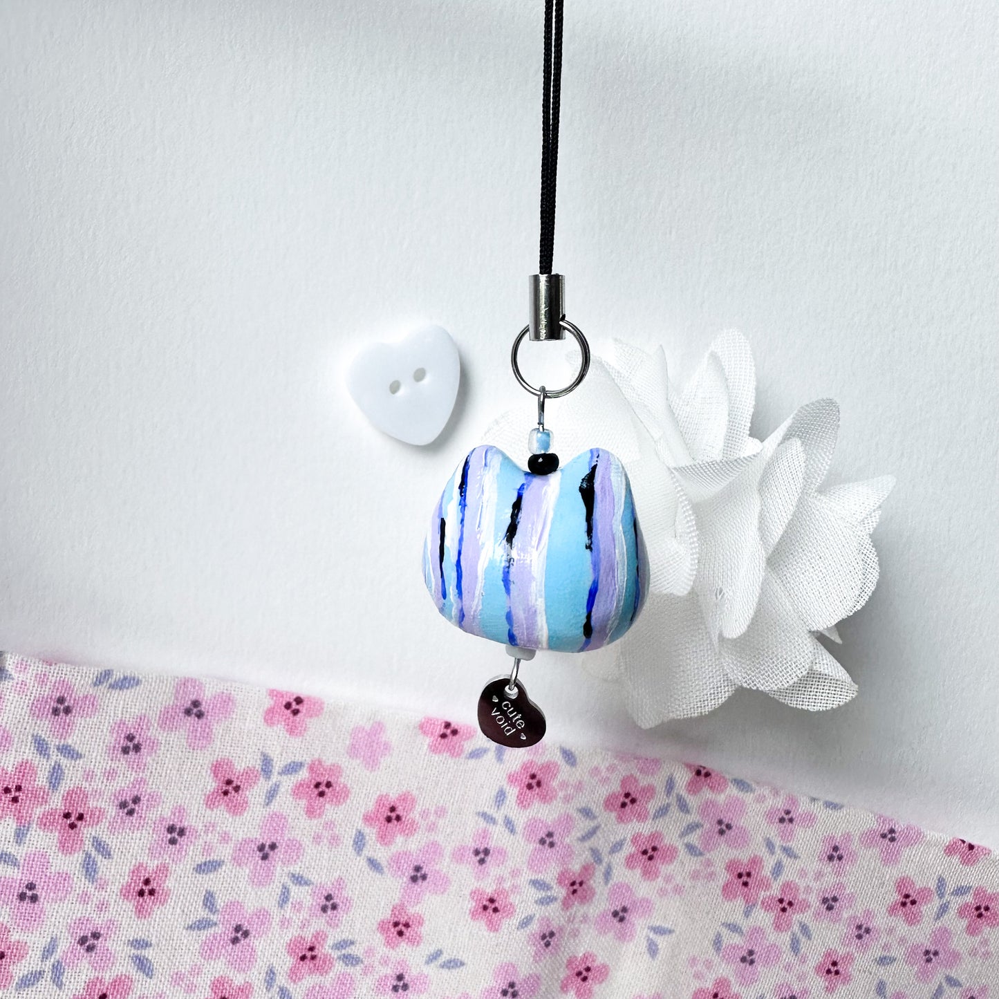 Blue Chonky Cat Clay Charm