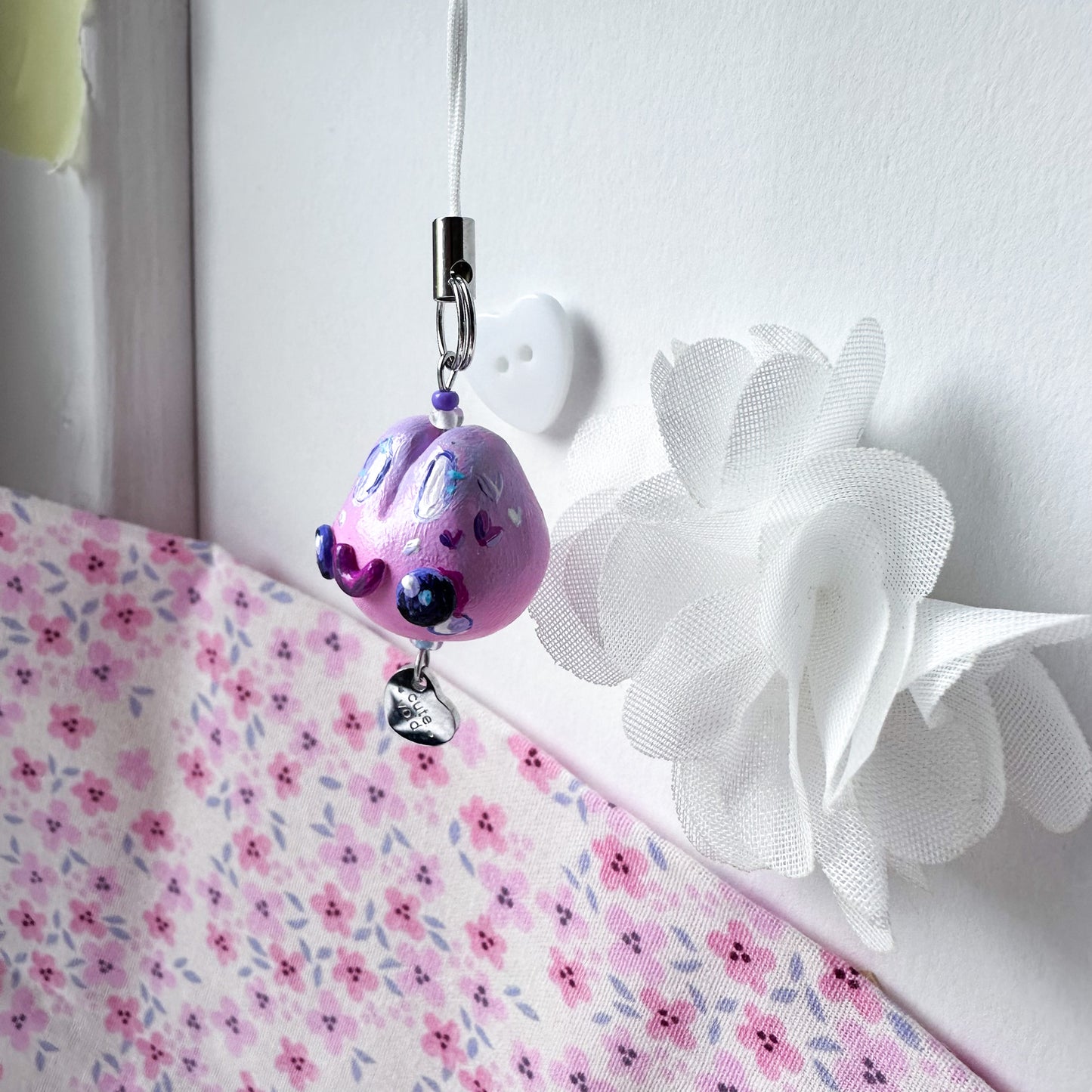Pink Chonky Bunny Clay Charm