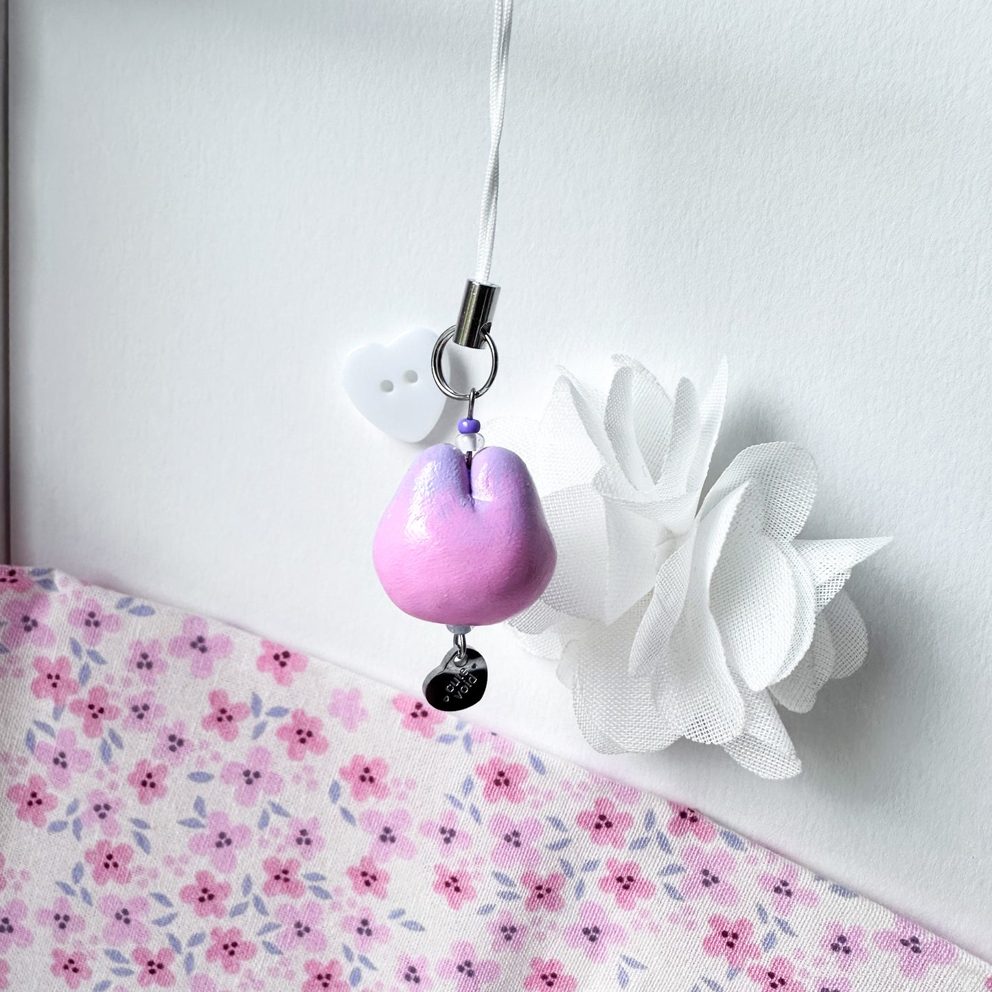 Pink Chonky Bunny Clay Charm