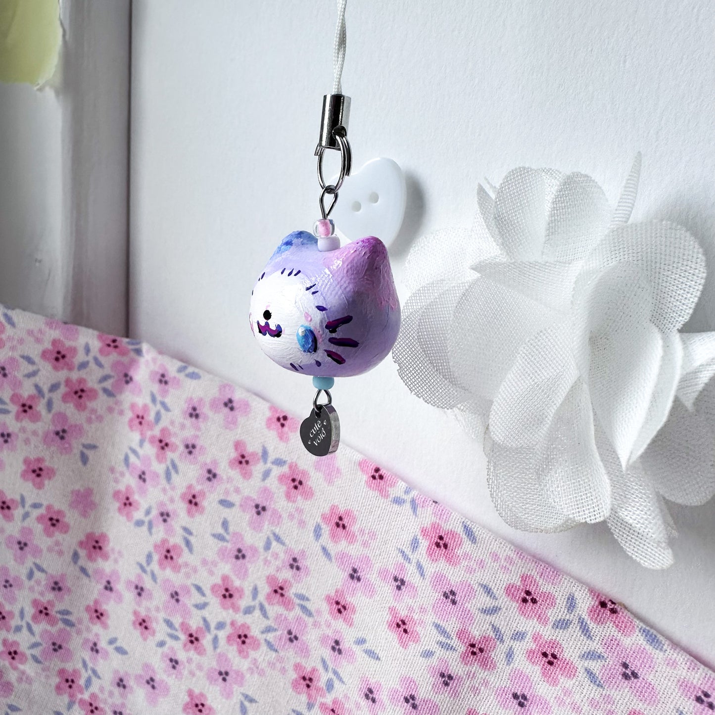 Light Purple Chonky Cat Clay Charm