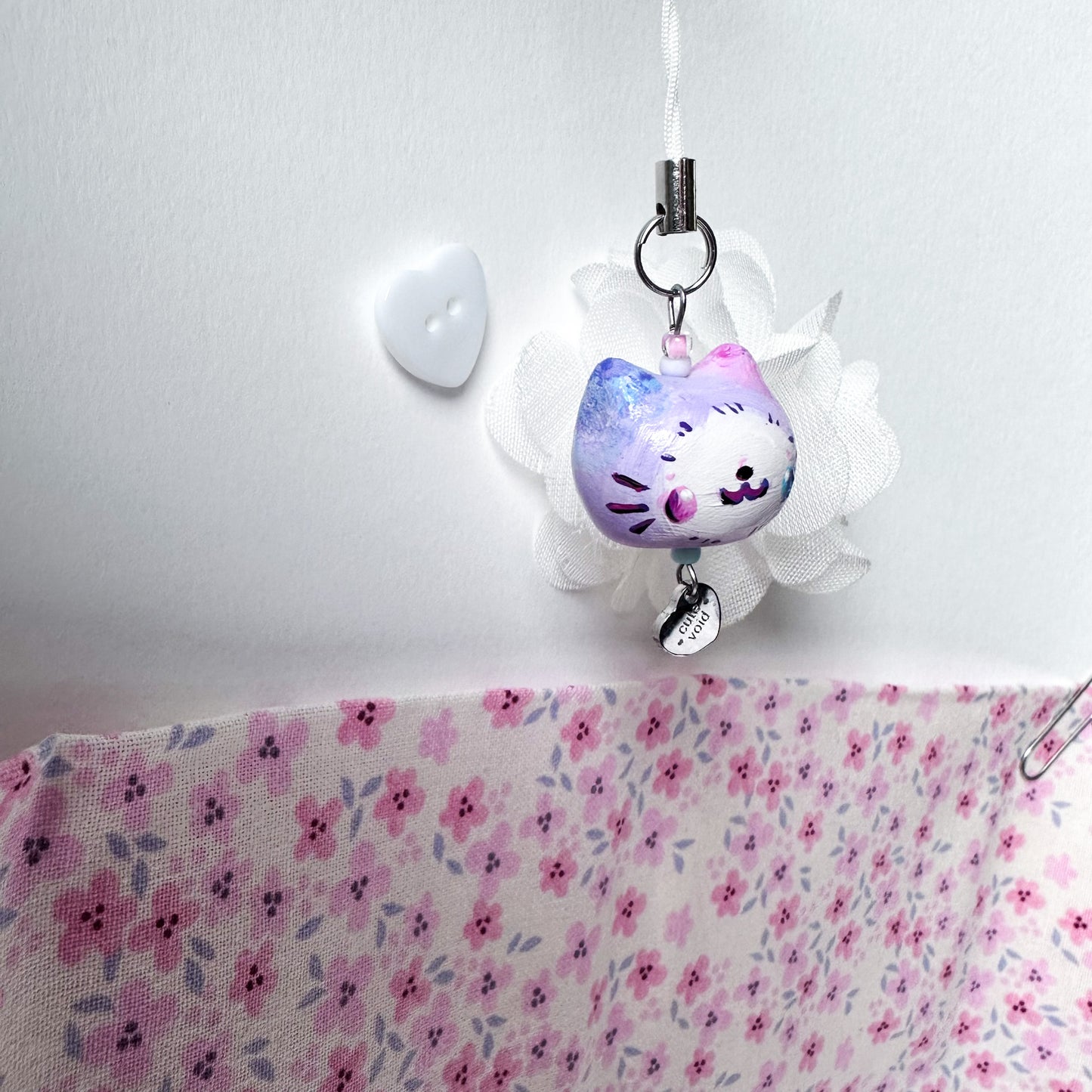 Light Purple Chonky Cat Clay Charm