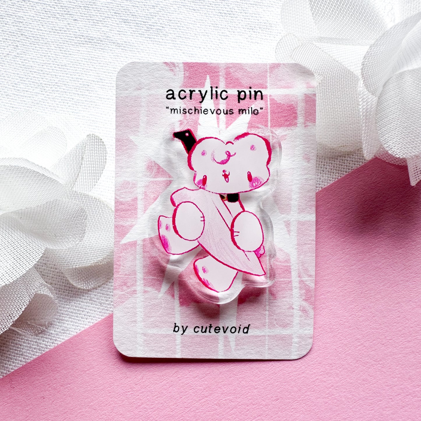 Mischievous Milo Acrylic Pin