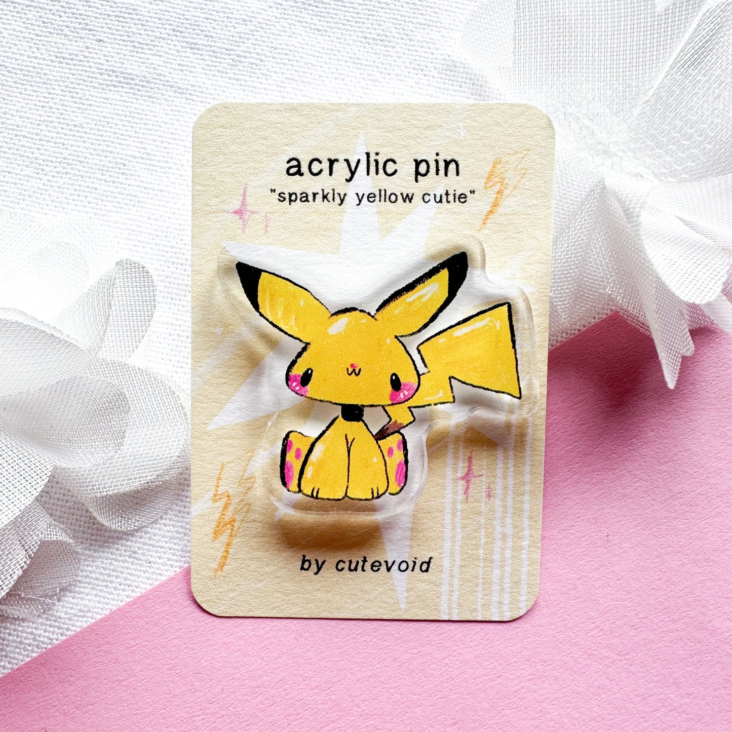 Sparkly Yellow Cutie Acrylic Pin