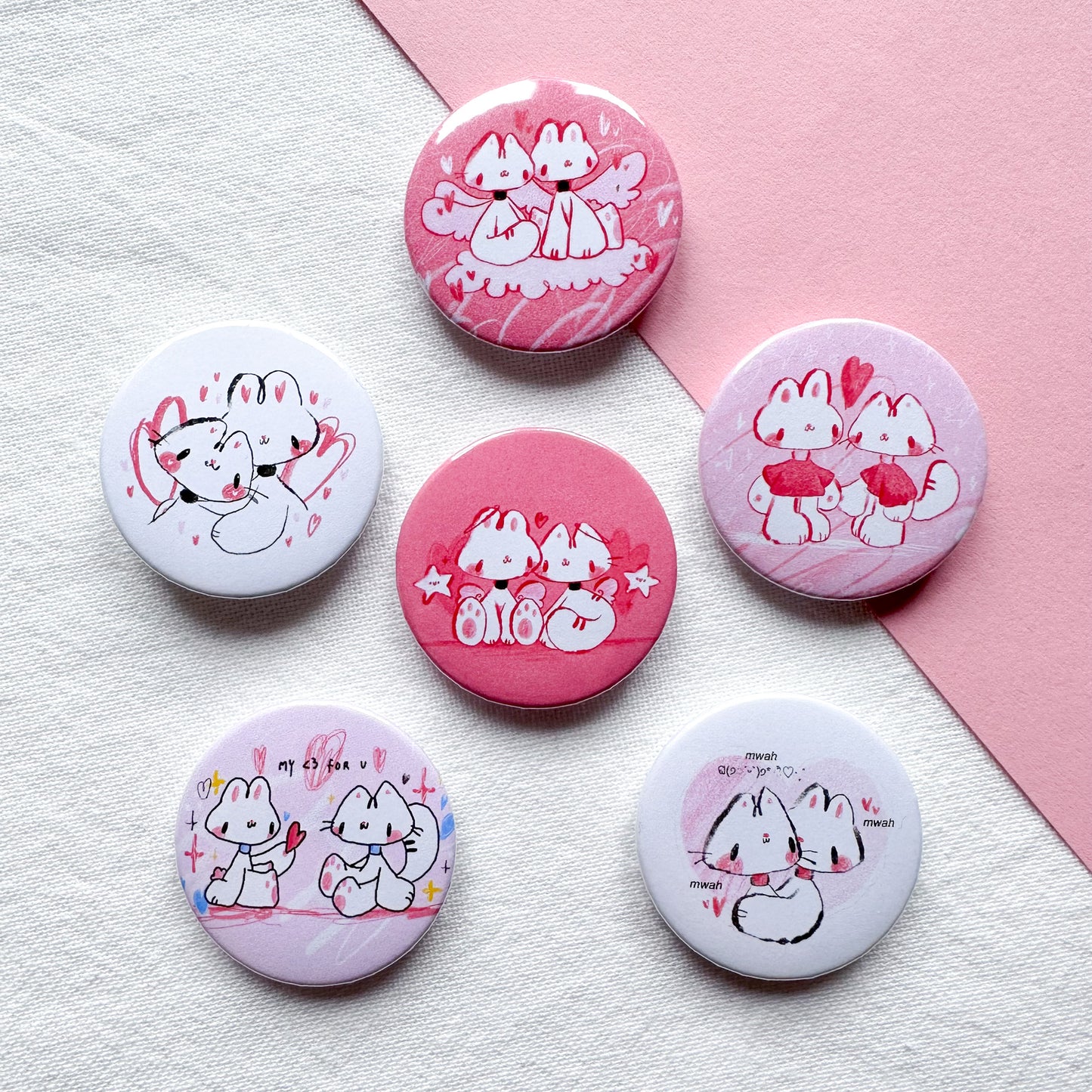 Zora & Mako In Love Buttons