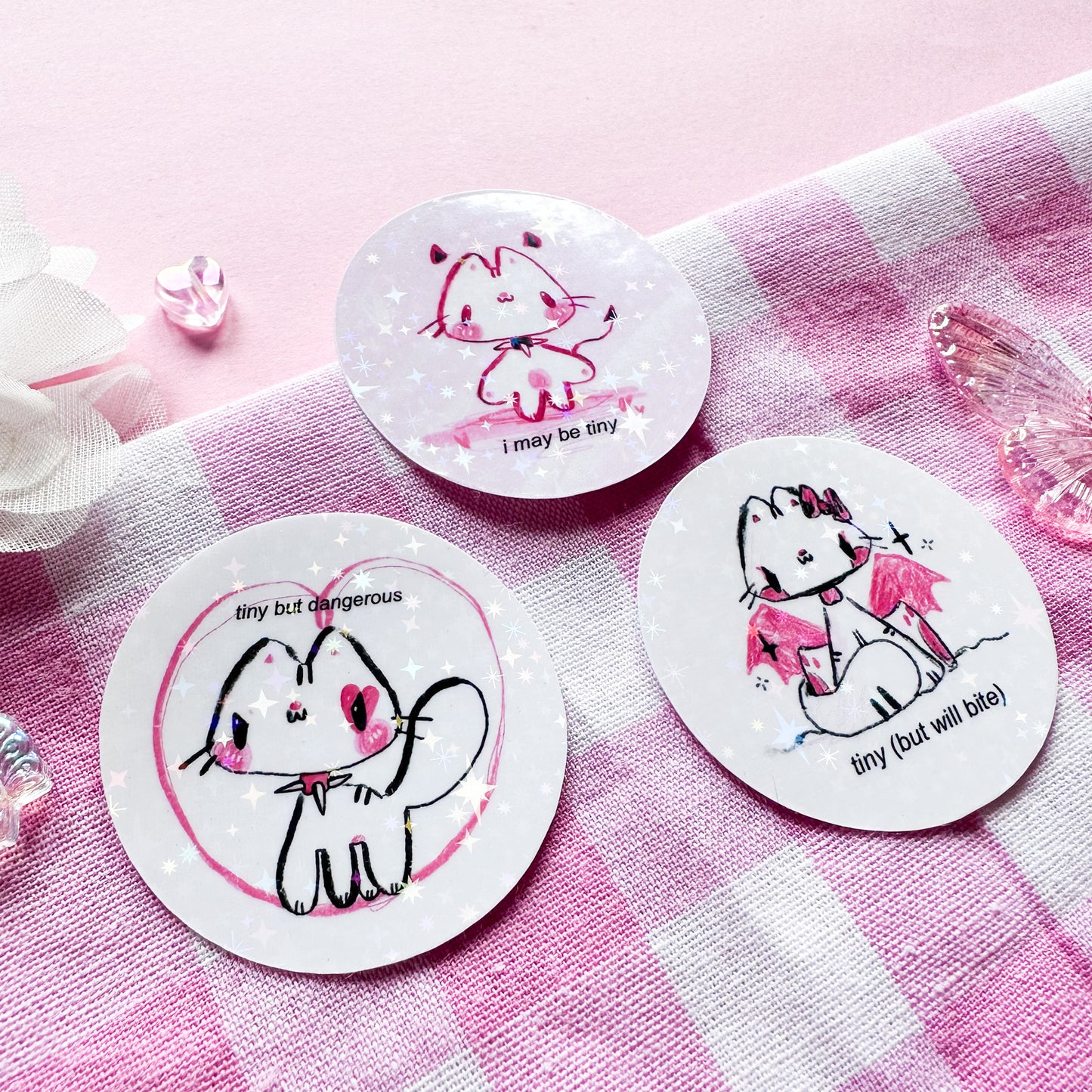 TINY Circle Holo Stickies Set
