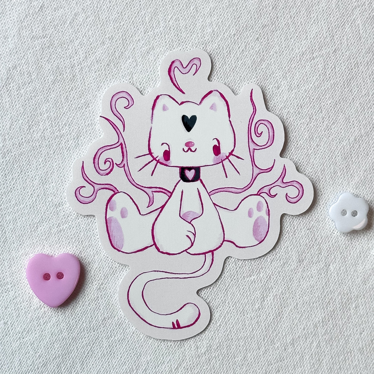 Pink Cats Stickers