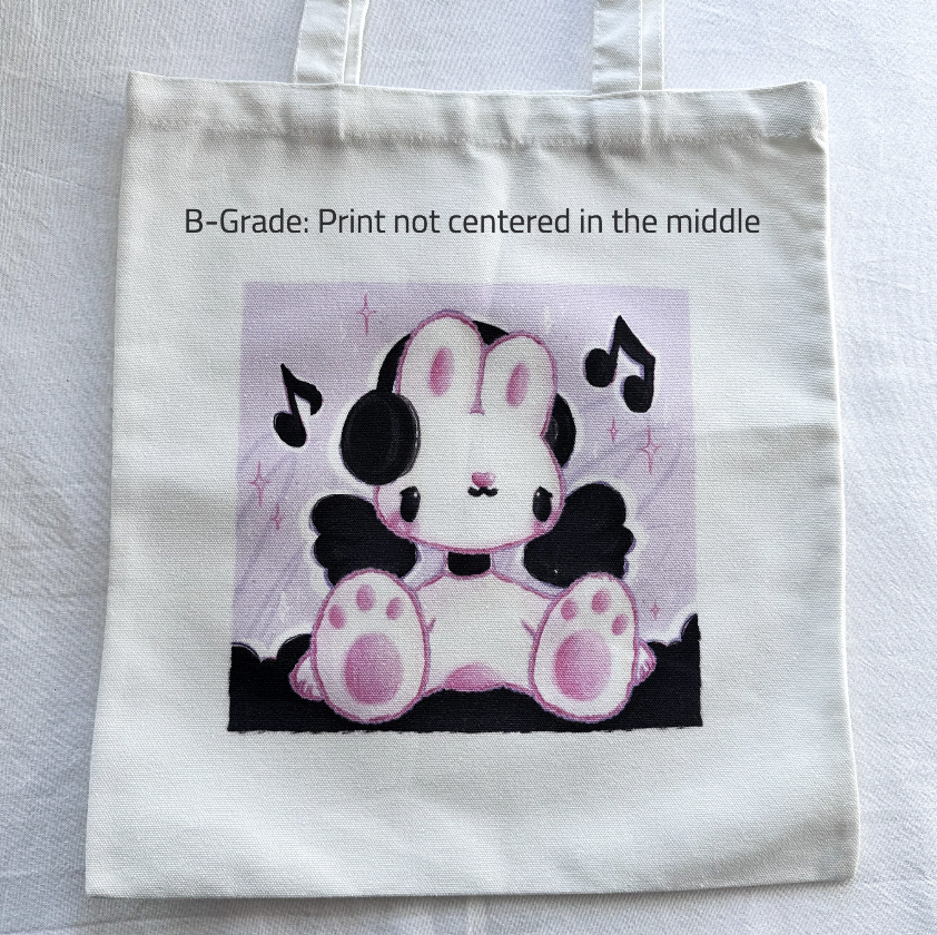 Music Bunny Canvas Tote Bag