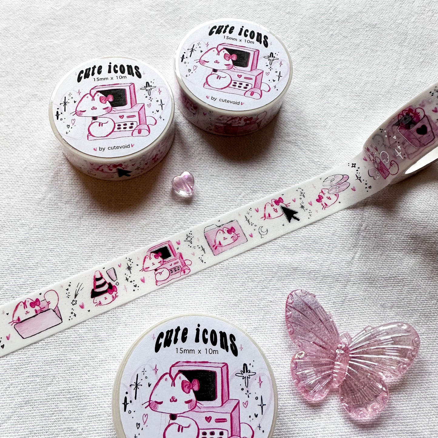 Cute Icons Silver Foil Washi Tape