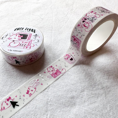 Cute Icons Silver Foil Washi Tape