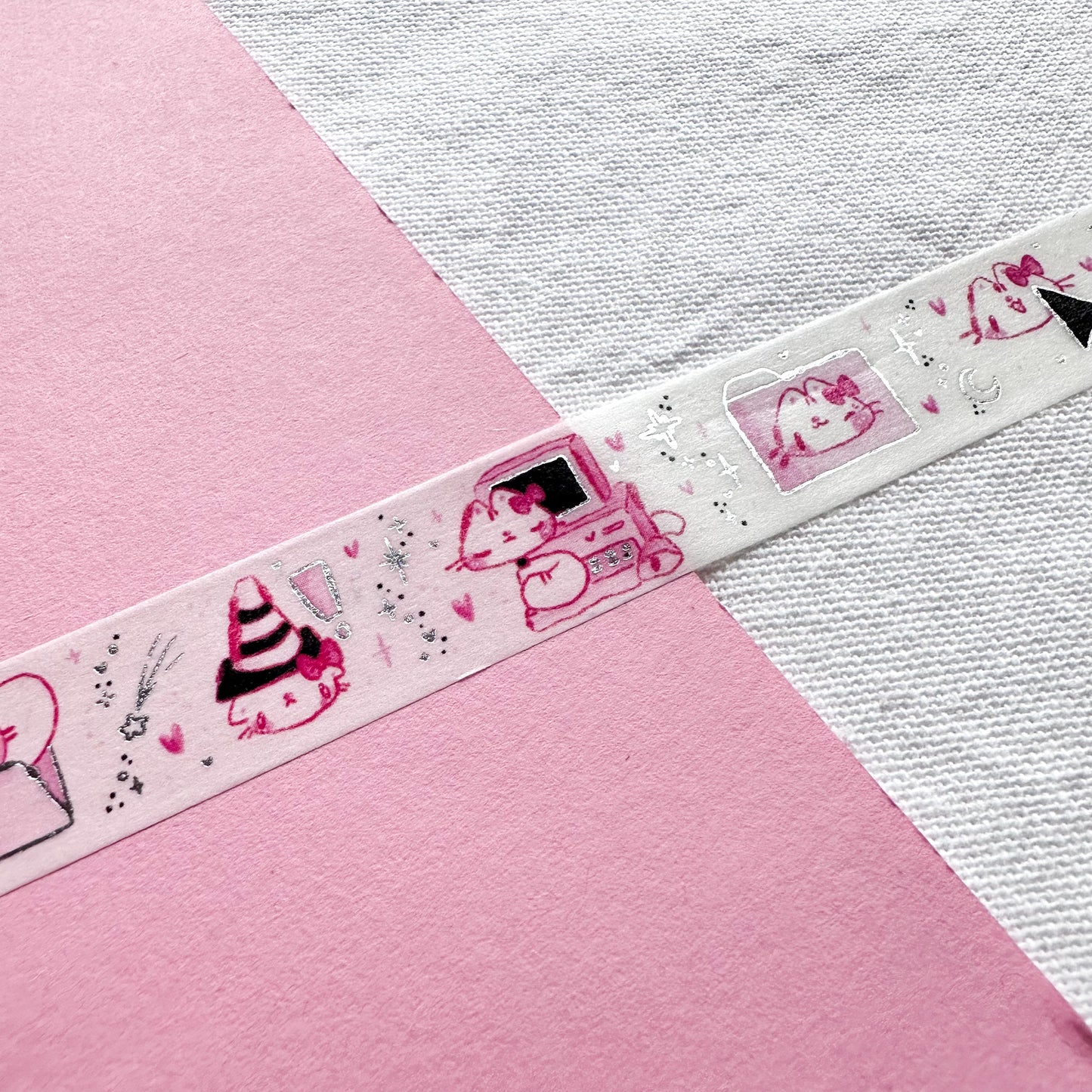 Cute Icons Silver Foil Washi Tape