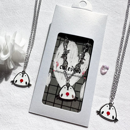 Sad Clown Enamel Necklaces