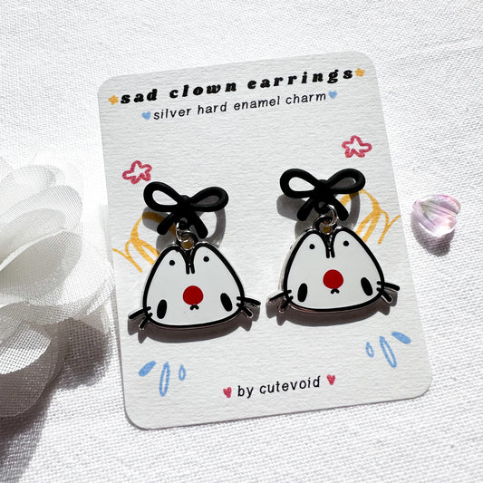 Sad Clown Enamel Studs