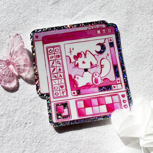 Untitled Artwork Glitter Sticker