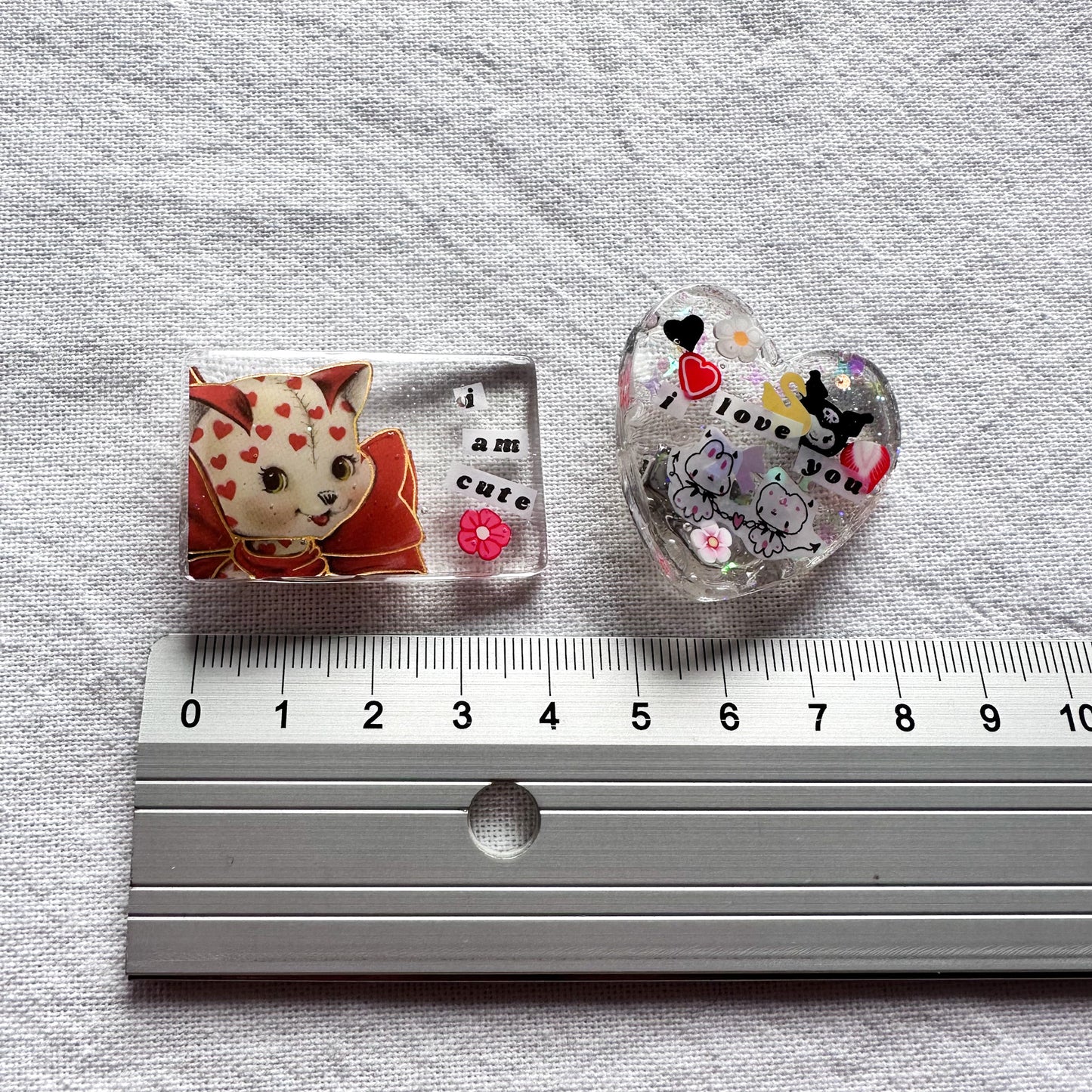 Love Resin Charm Hair Clips