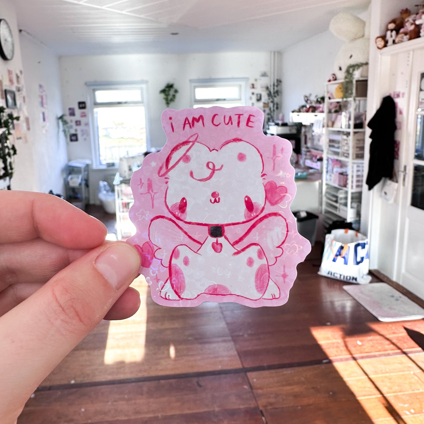 Pink Animal Holo Stickers